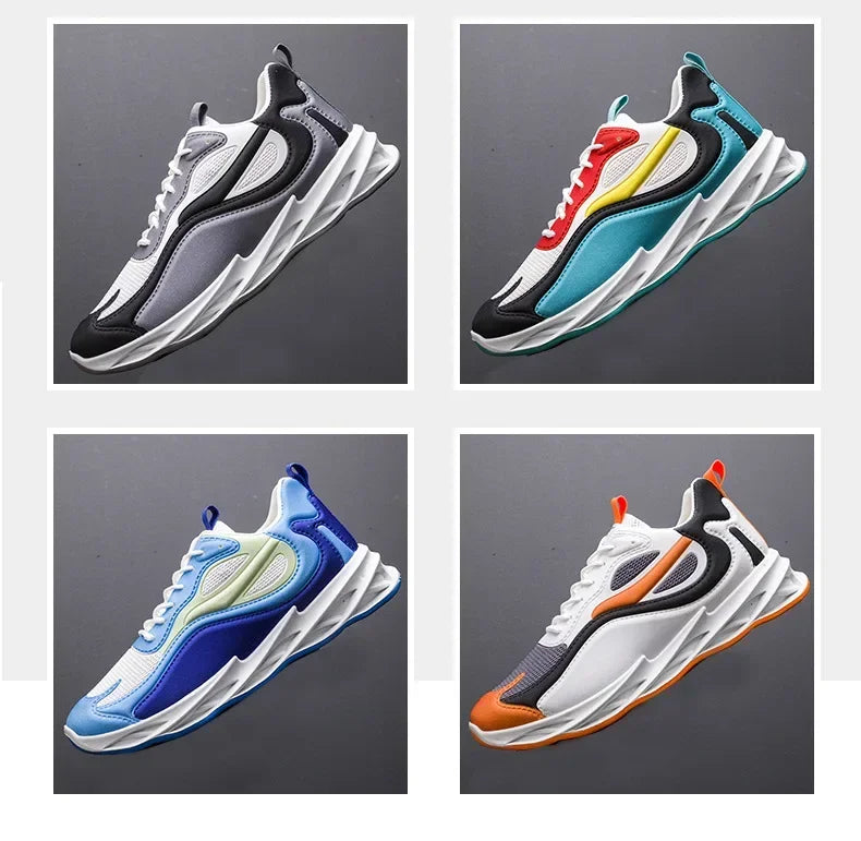 New Trendy Men's Sports Shoes Cushion Running Sneakers Outdoor Leisure Walking Jogging Trainers Soft Sole Breathable Footwear