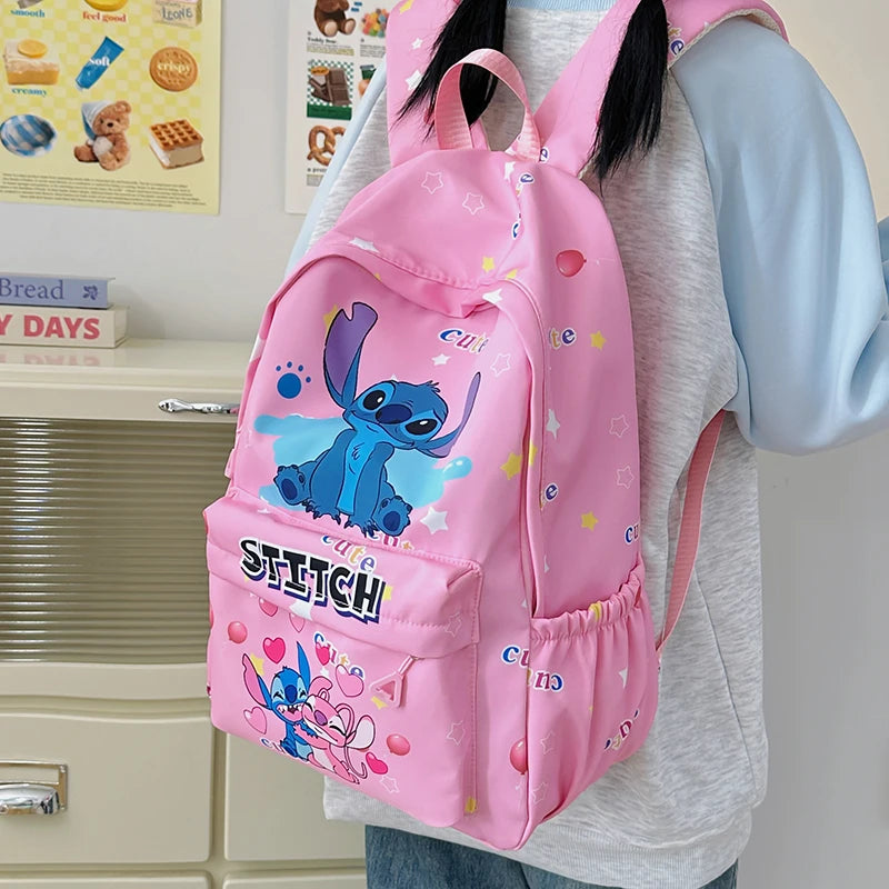 Back-to-school season and school, durable nylon schoolbags, large-capacity day bags, Stitch cartoon backpacks