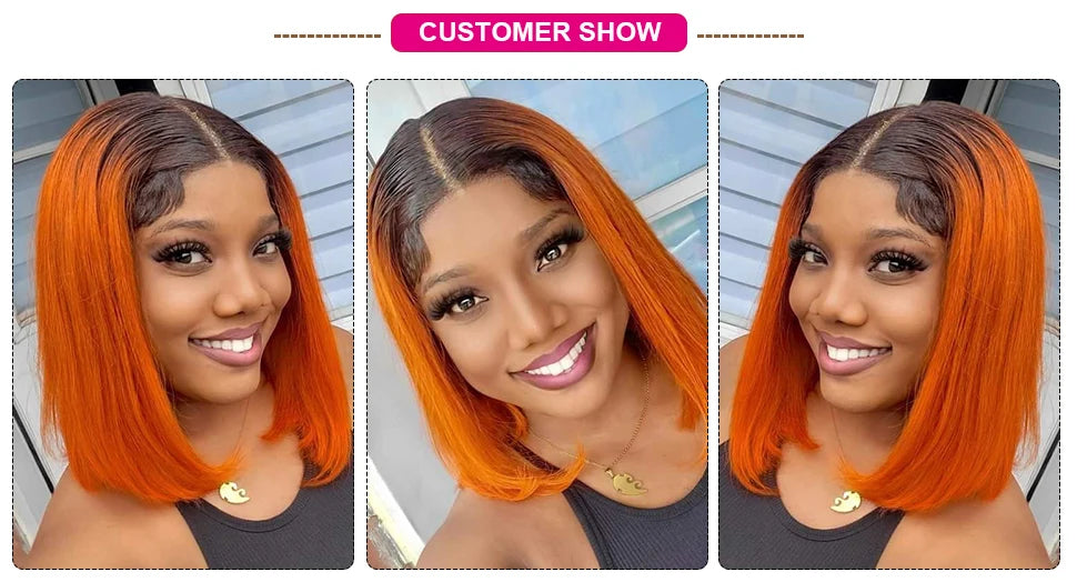 Colored Ombre Pink Bob T Part Lace Wigs Straight Human Hair Lace Front Wigs Pre Plucked Blonde Straight Lace Front Wigs