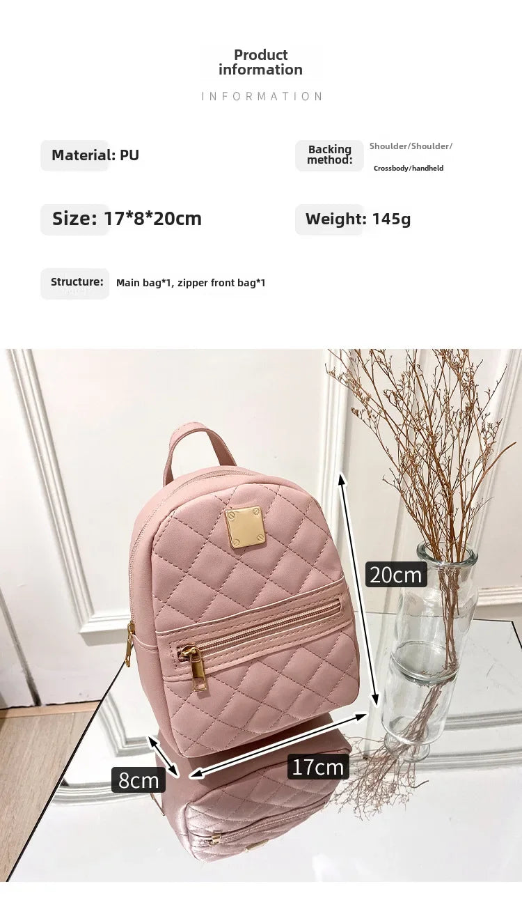 2024 new k-style quilted embroidered small school bag girls small backpack behalf of western style ladies backpack