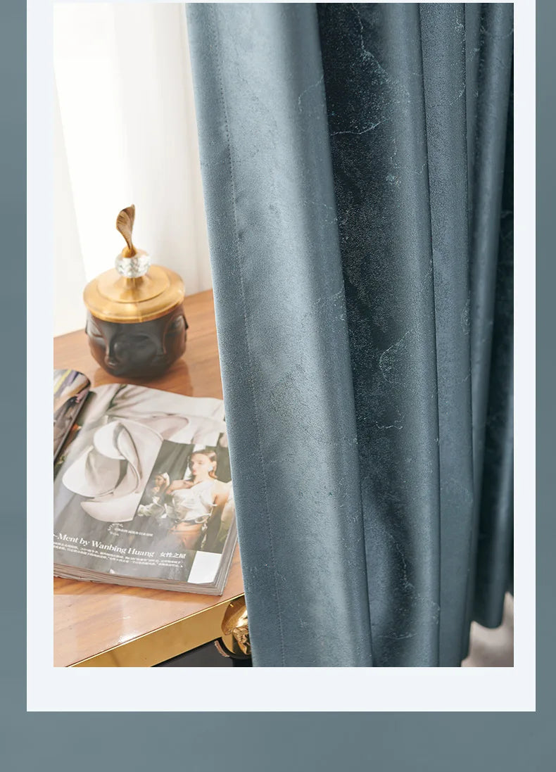 European Curtains Light Luxury Curtains for Living Room  Modern Simple Blackout Bedroom White Tulle Thicken Jacquard Window