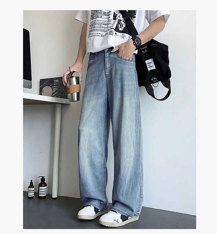 Mens Jeans Large Denim Jeans for Teens Trousers for Men Jean Baggy Pants Men's Fashion Man Male Trendyol Streetwear Korean Men´s