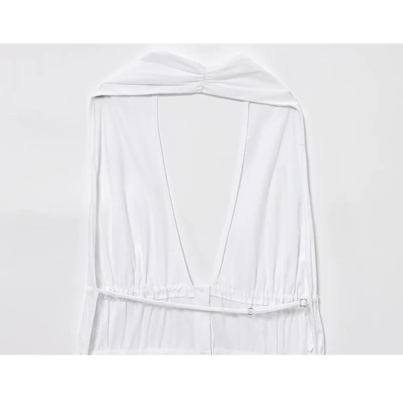 Dresses Women's 2025 New Dress Summer Fashion Elegant Hanging Neck Sexy Women's Youth Street Holiday Dress