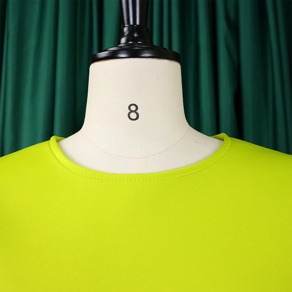 Elegant Party Dresses for Women O Neck Short Sleeve High Waisted Pleated Knee Length Fashion Ladies Birthday Dinner Vestidos Hot