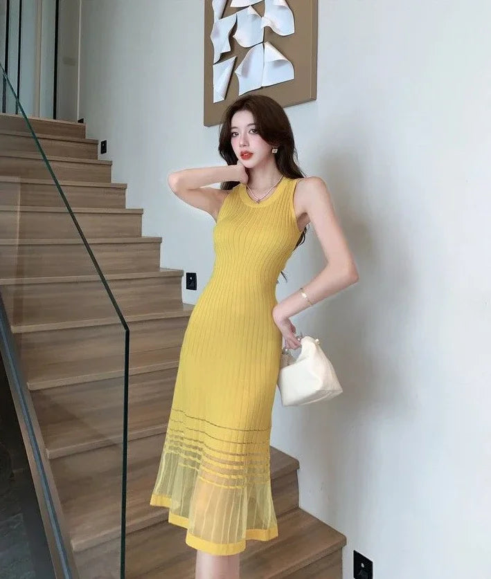 Dresses for Women Black SMidi Woman Dress Party Evening Night Club Prom Casual Youth G Fashion Summer 2024 Retro Sensual Sexy X