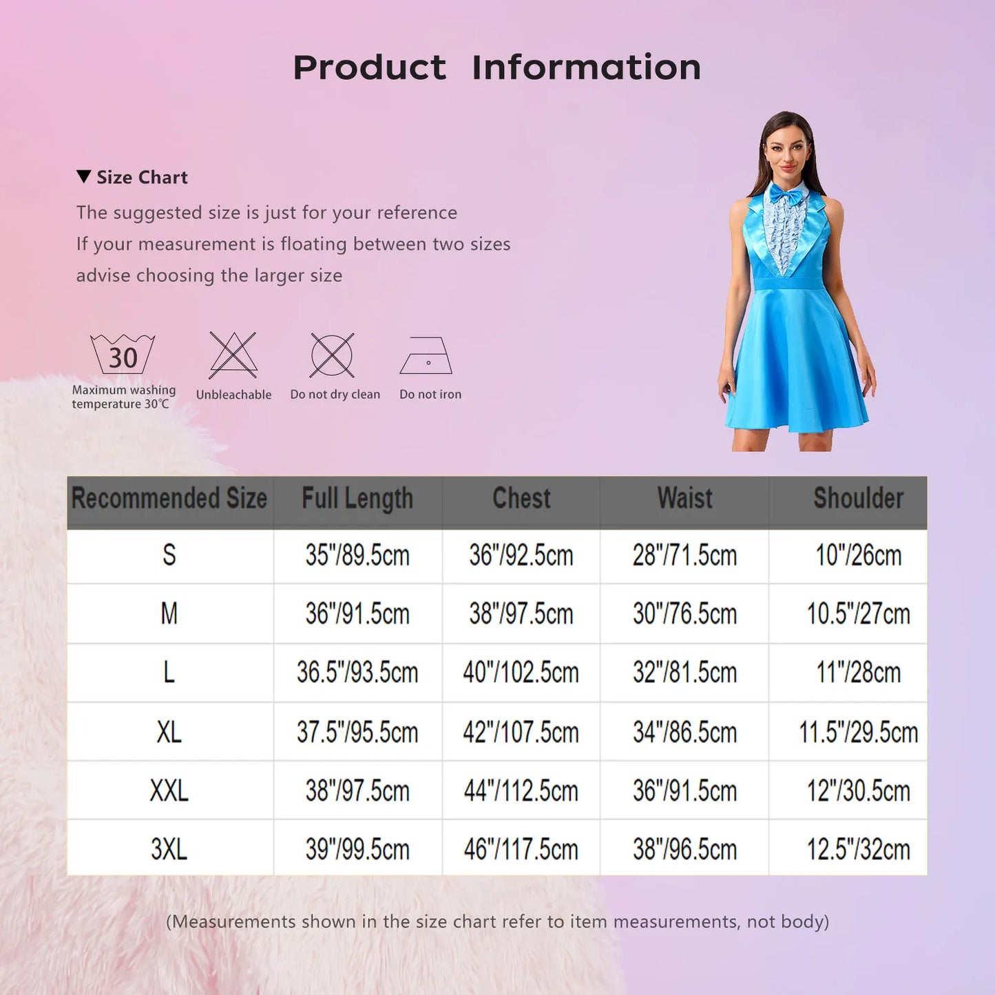 Womens 70s 80s Dumber Maid Dresses Lapel Ruffled Chest A-line Dress And Bowtie Rave Outfits Halloween Waitress Cosplay Costume