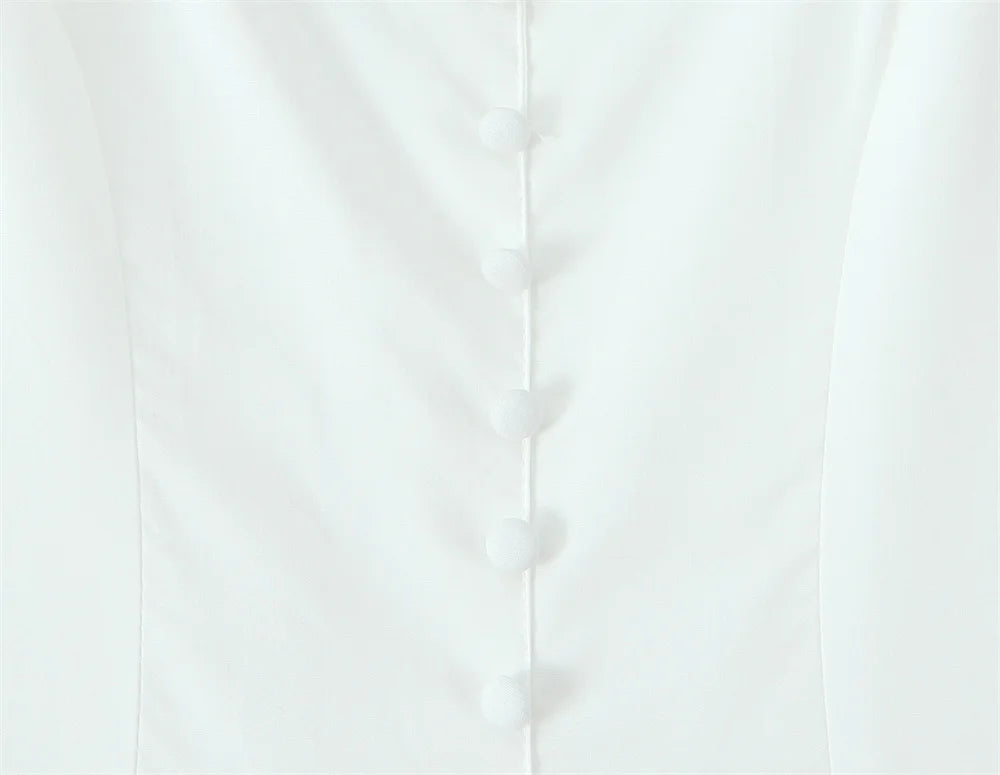 Women's Dress 2025 New Fashion Summer  White Bow Midi Dresses for Women Elegant Chic Ladies Dress