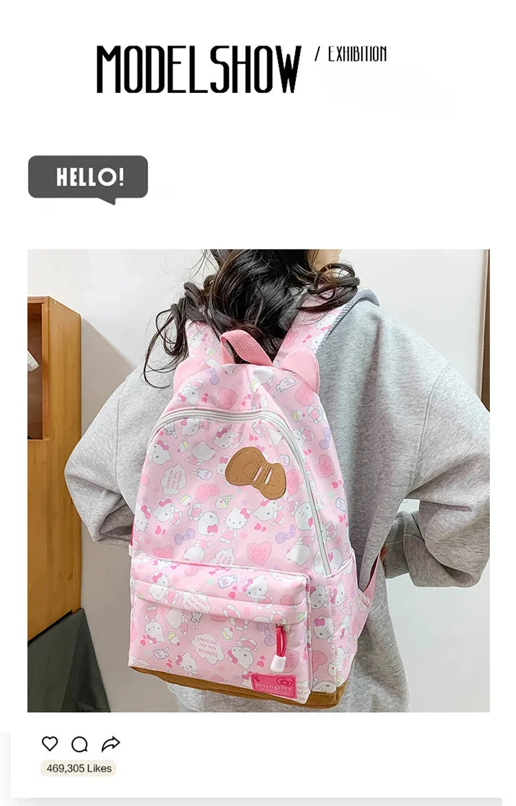 Sanrio Ins Style New Hellokitty Student Schoolbag Cute Hello Kitty Backpack Large Capacity Backpack