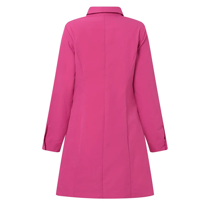 VONDA 2025 Summer Shirt Dress Women Elegant Long Sleeve Solid Color Sundress Casual Loose Buttons Pockets Short Mini Vestidos