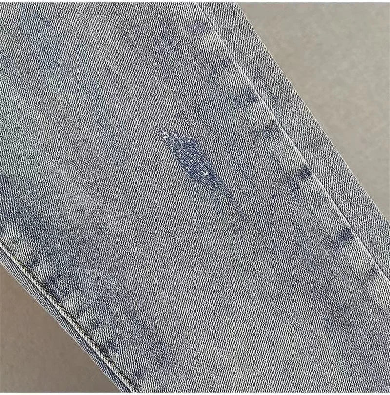 2025 Ladies Jeans Heavy Industry Rhinestone Skinny Jeans Women Spring Summer High Waist Denim Pants Korean Street Stretch Pants