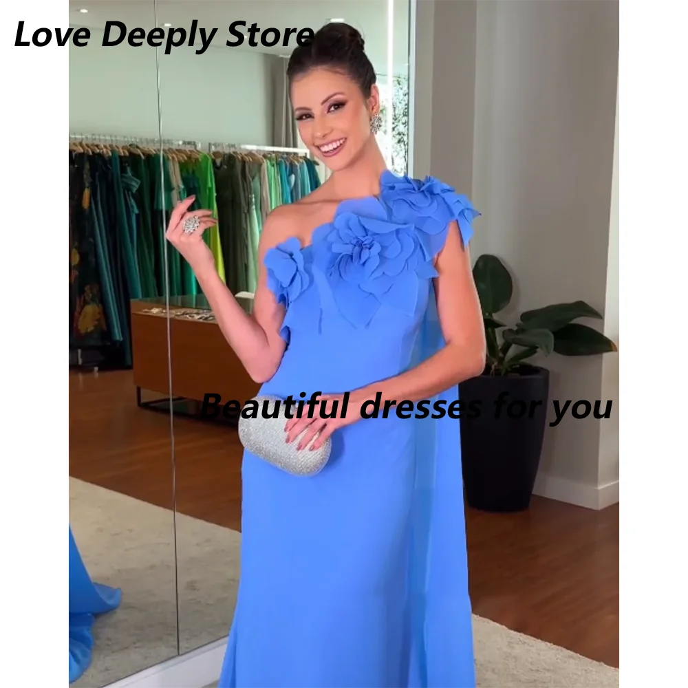 Customized Elegant One Shoudler Evening Dresses Chiffon Pleat A-line Long Prom Dress Classic Exquisite Modern Style