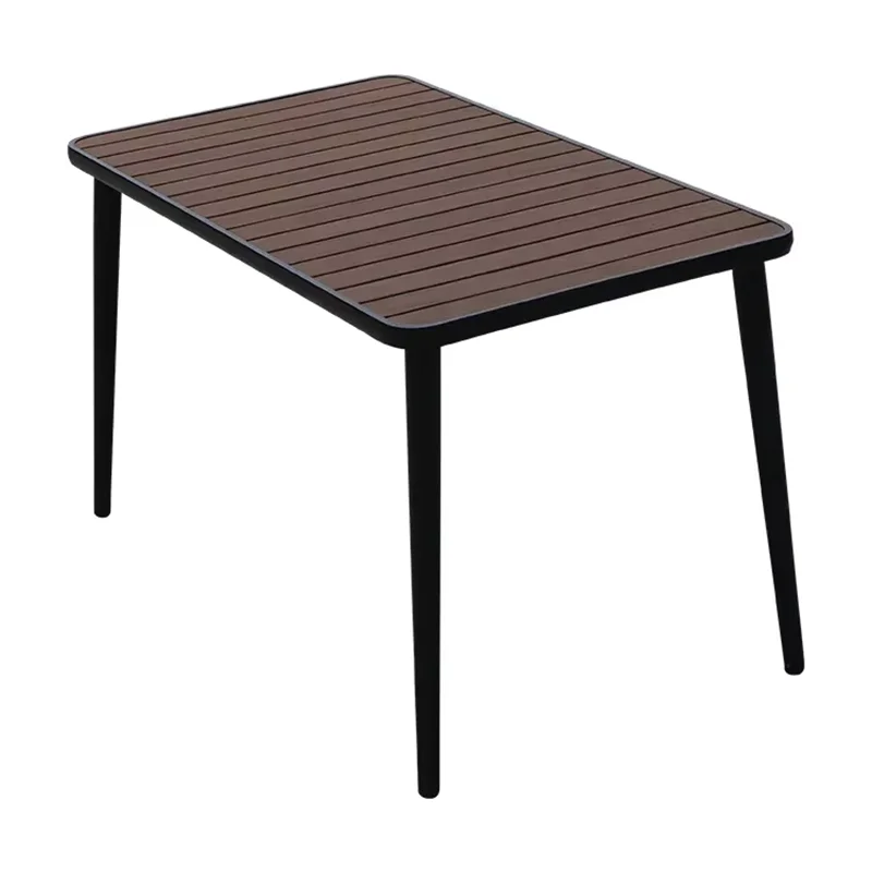 Outdoor Table 120cm Rectangular Tables Metal Backyard Table Garden Hotel Urniture Balcony Terrace Wood-plastic Table