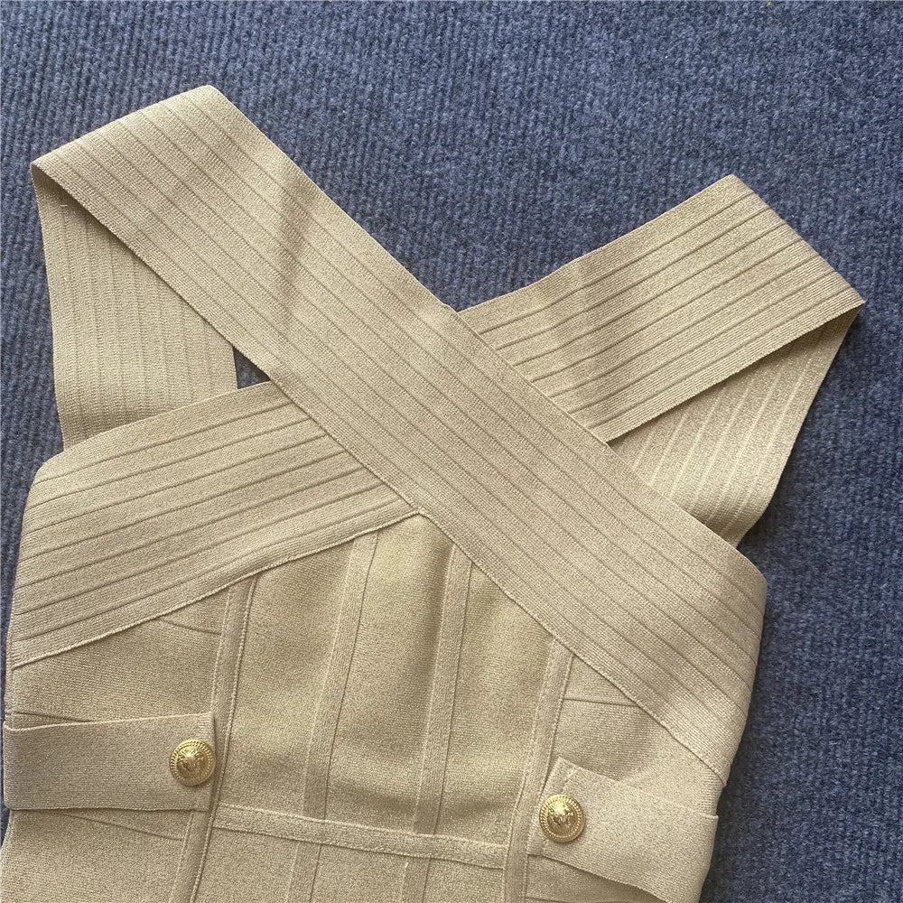 New Sexy Fashion Women Elegant Bandage Dress Bodycon Ladies Vestido Summer Dresses Birthday Evening Party Club Midi Clothing