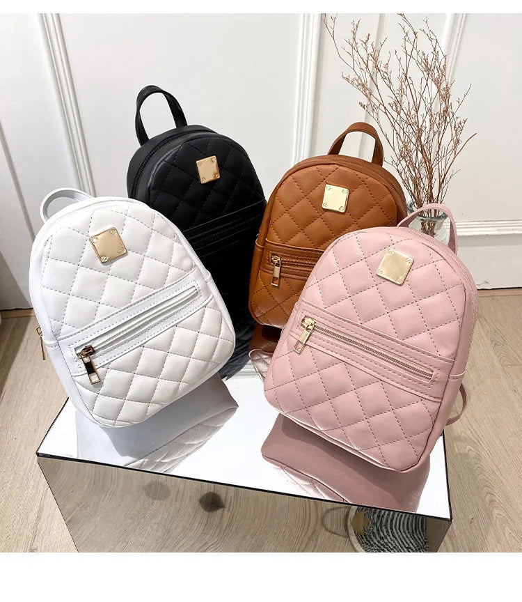 2024 new k-style quilted embroidered small school bag girls small backpack behalf of western style ladies backpack