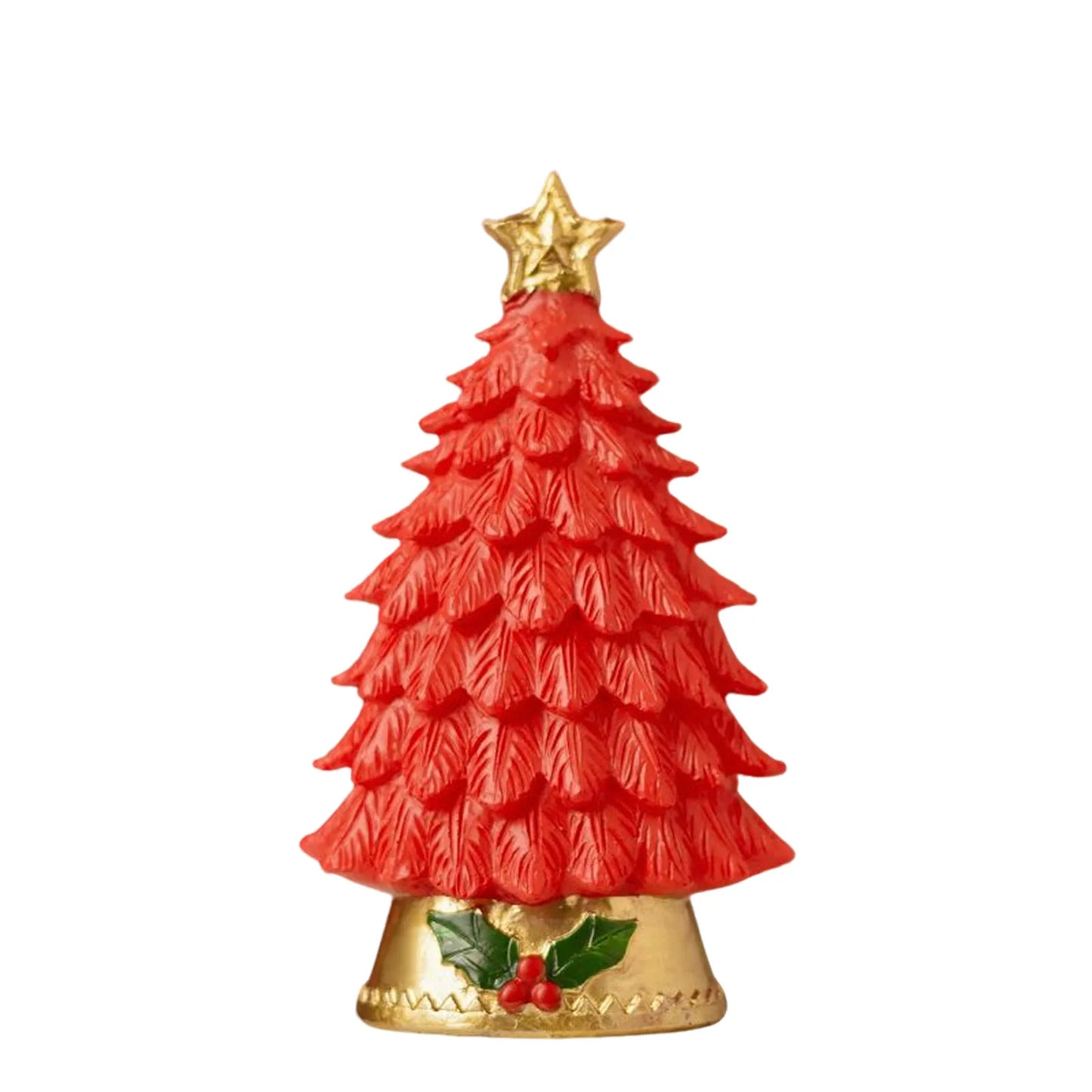Christmas Tree Led Lights Home Decoration Resin Desktop Ornaments Christmas Atmosphere Festive Party Supplies Small Gift Navidad