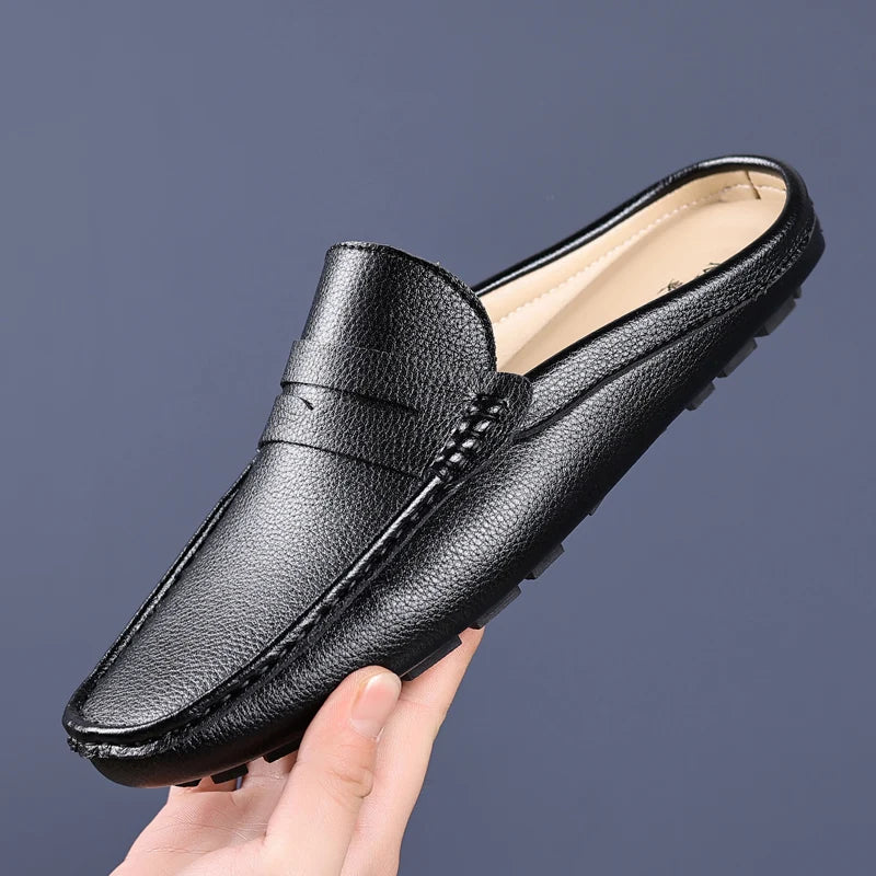 Shoes Men's Slippers Half Shoes for Men Comfortable Male Shoe High Quality Slip-On Solid Color Casual Soft Sandals Flats Slipper