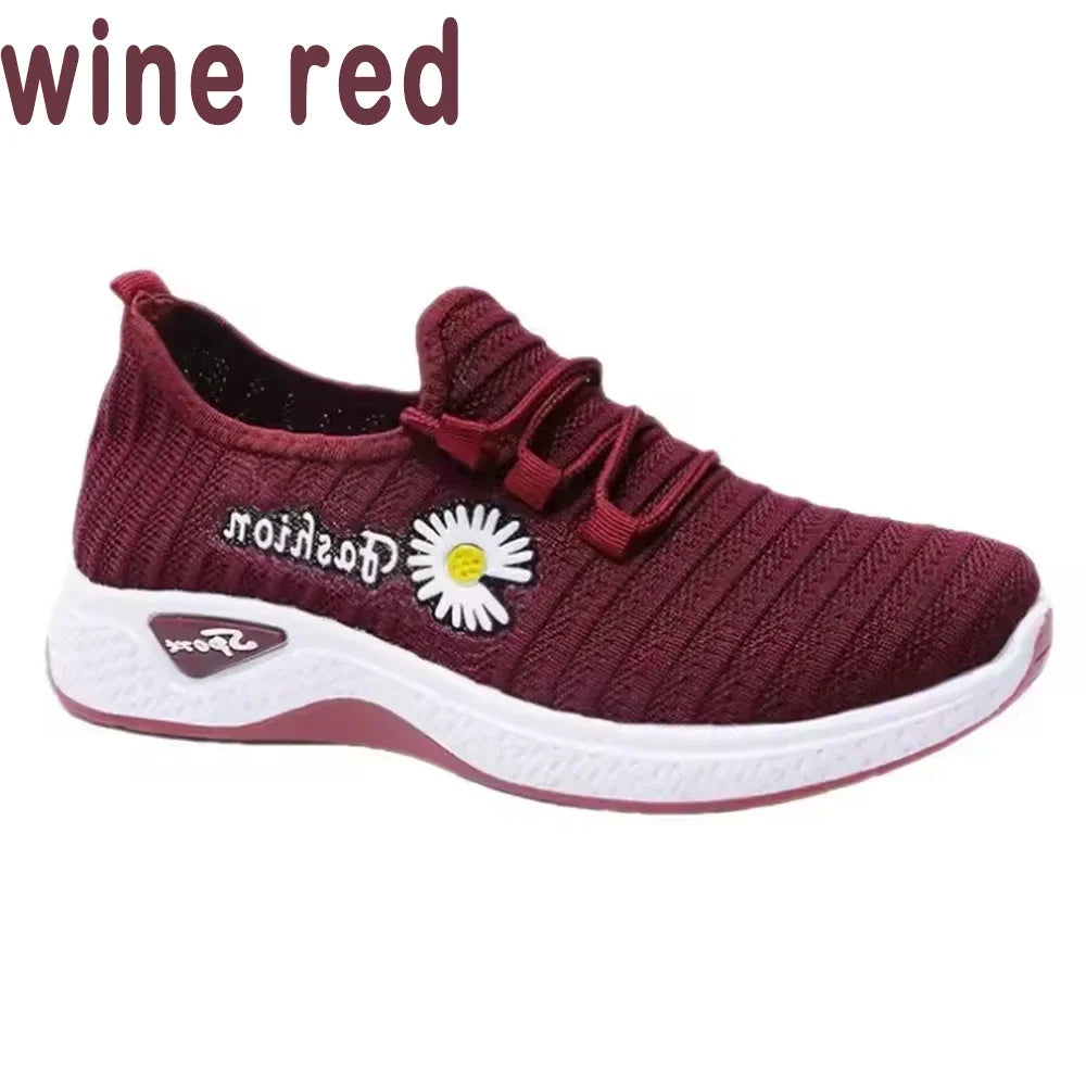 Fashionable Sports Shoes for Women, Thick and Breathable Soft Soled Mesh, Lightweight Casual Shoes, Trendy Coconut Shoes