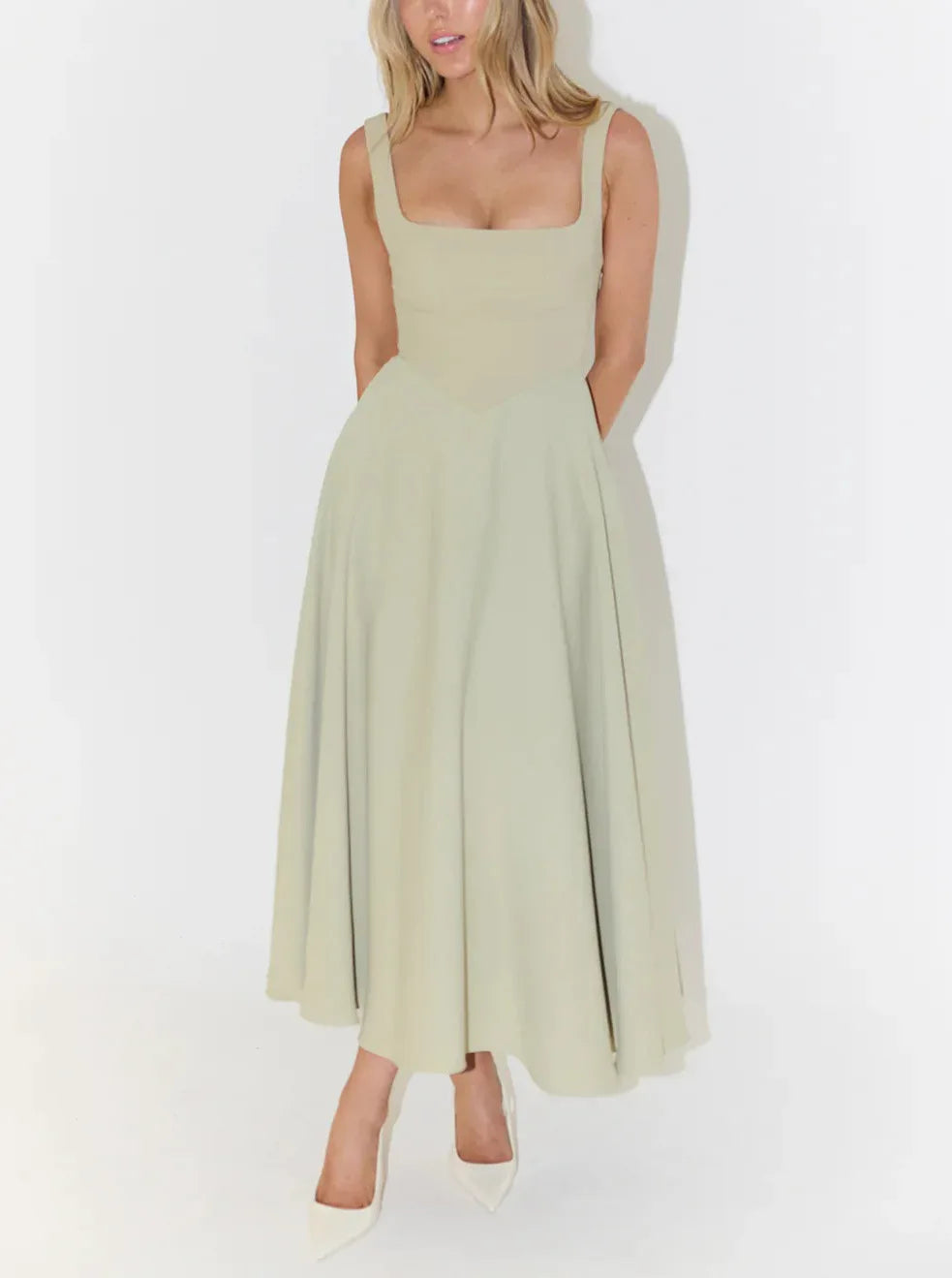 Women's Dresses New Simple Sexy Solid Color Straps Dress Ladies Temperament Multicolor Slim Midi Dresses Party Gowns 2025