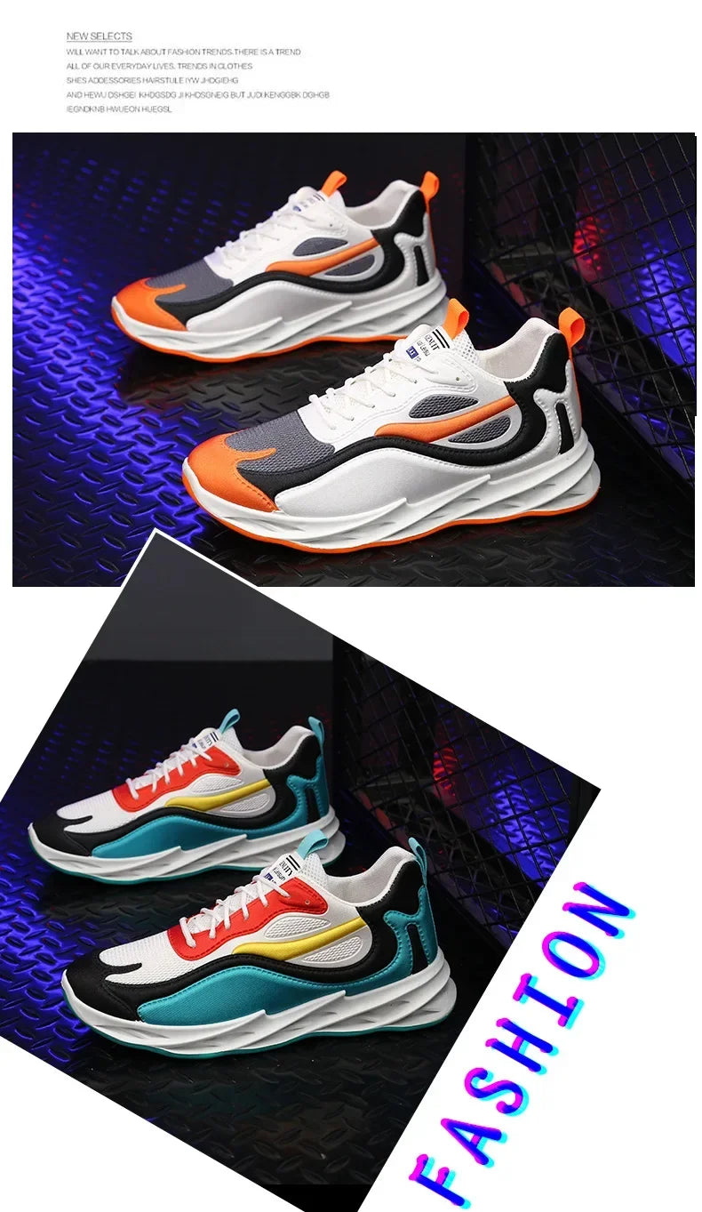 New Trendy Men's Sports Shoes Cushion Running Sneakers Outdoor Leisure Walking Jogging Trainers Soft Sole Breathable Footwear