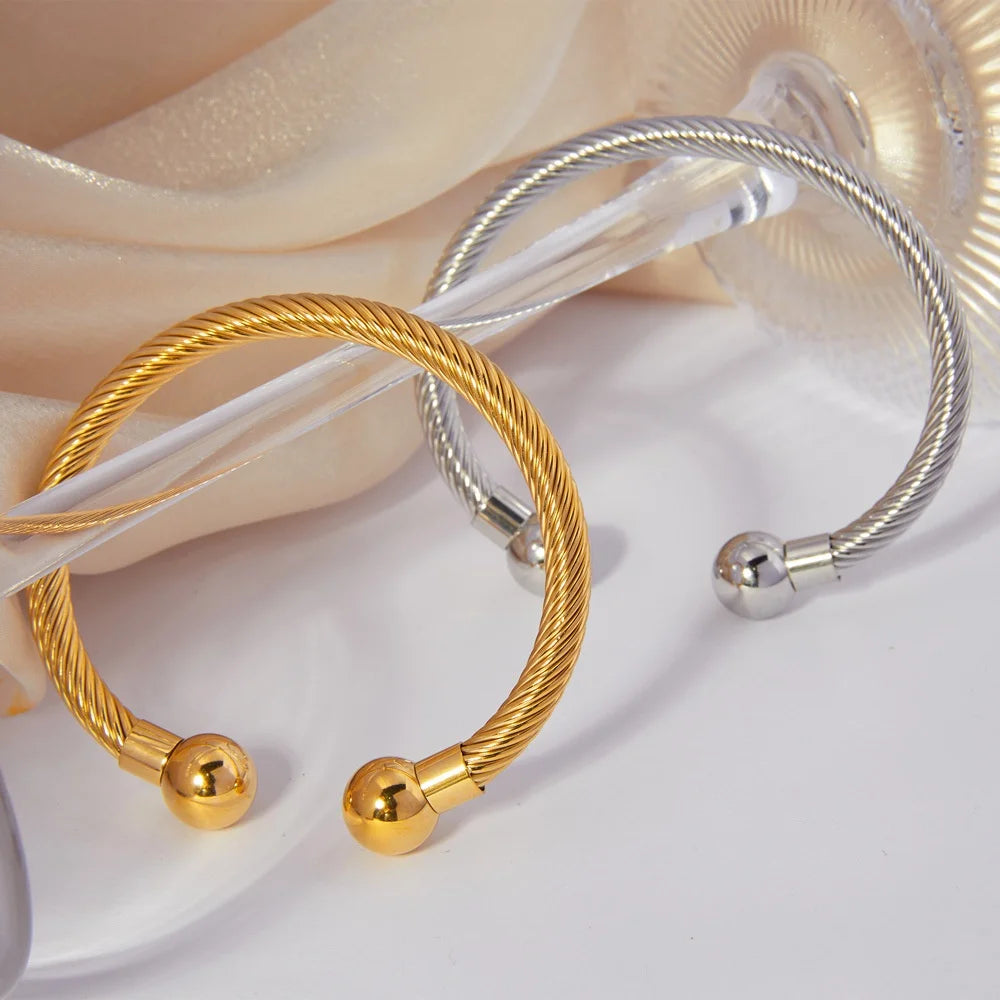 Women's Bracelet Adjustable Opening Round Bead Accessories Fashionable and Versatile Jewelry