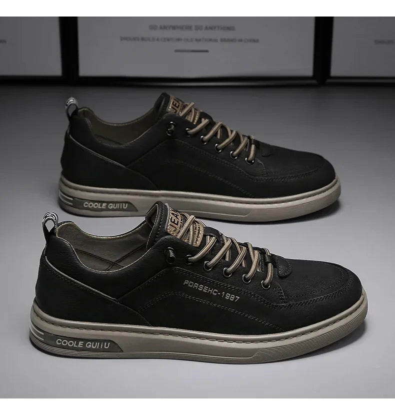 2025 New Trendy Versatile Cloth Shoes Men's Spring New Breathable White Shoes Men's Sports and Leisure Board Shoes Trendy Shoes