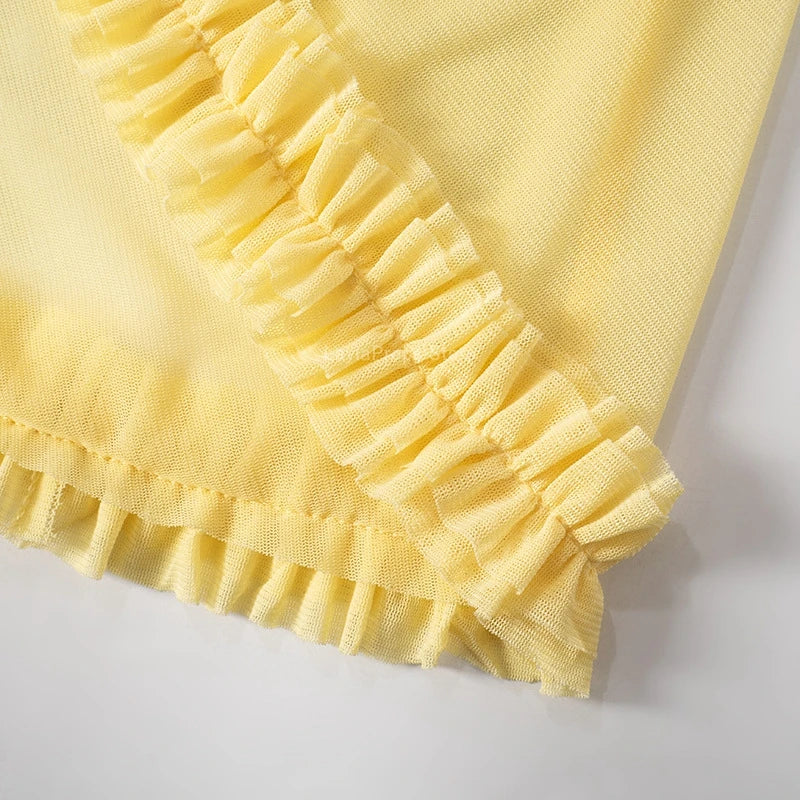 Maternity Dresses Elegant Maternity Party Dress with Hollow Out Design Ruffled Hem Perfect for Maternity Photo shoots