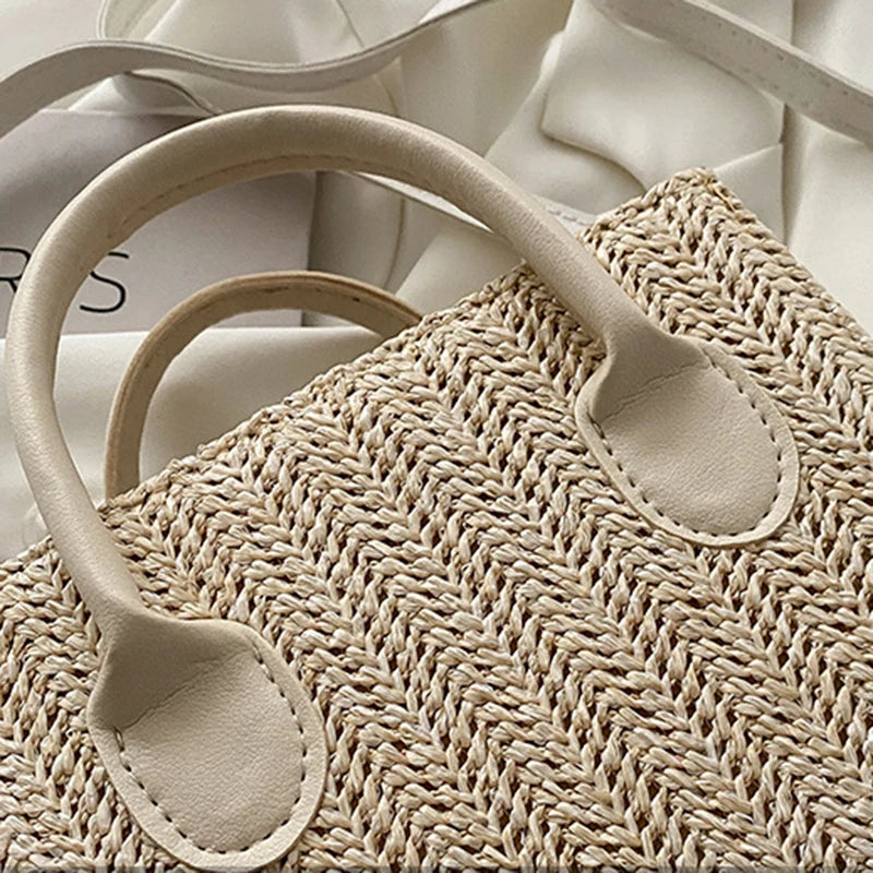 Summer Net Red Grass Woven Bag Crossbody Bag New Fashion Japanese Small Fresh Flower Woven Handbag Shoulder Bag