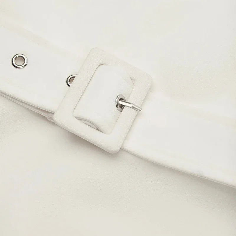 Elegant Party Dresses For Women One Shoulder Half Sleeve High Waisted A-Line Long Dress Women Offfice Dress White