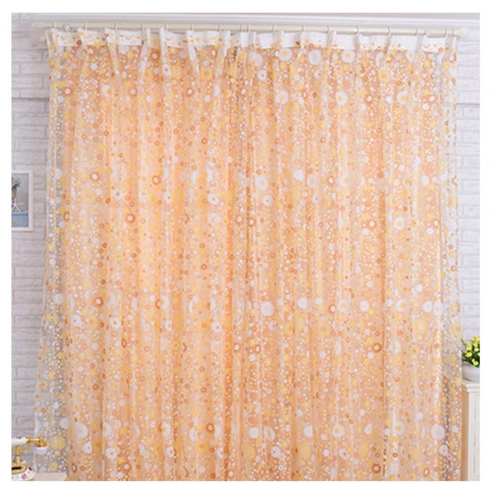200X100cm Floral Pattern Window Curtain Summer Transparent Room Decor Window Screening Door Curtains Drape Panel Sheer Tulle