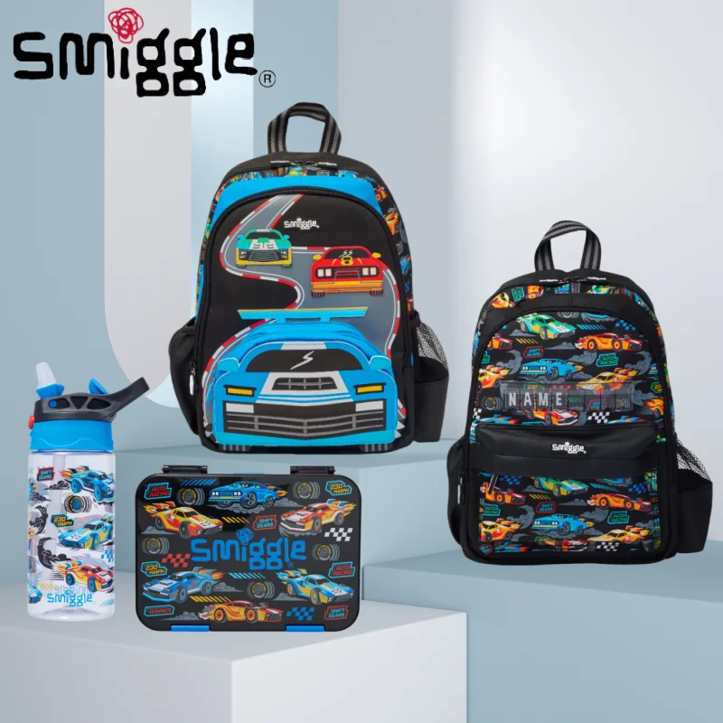 100% Genuine Australia Smiggle Backpack School Bag Race Car Cartoon Series Anime Backpack Student Gift Separate Purchases