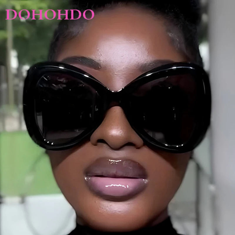 2025 New Fashion Big Frame Cat's Eye Butterfly Women Sunglasses Luxury Designer Men Sunglass Outdoor Travel Eyewear Female UV400