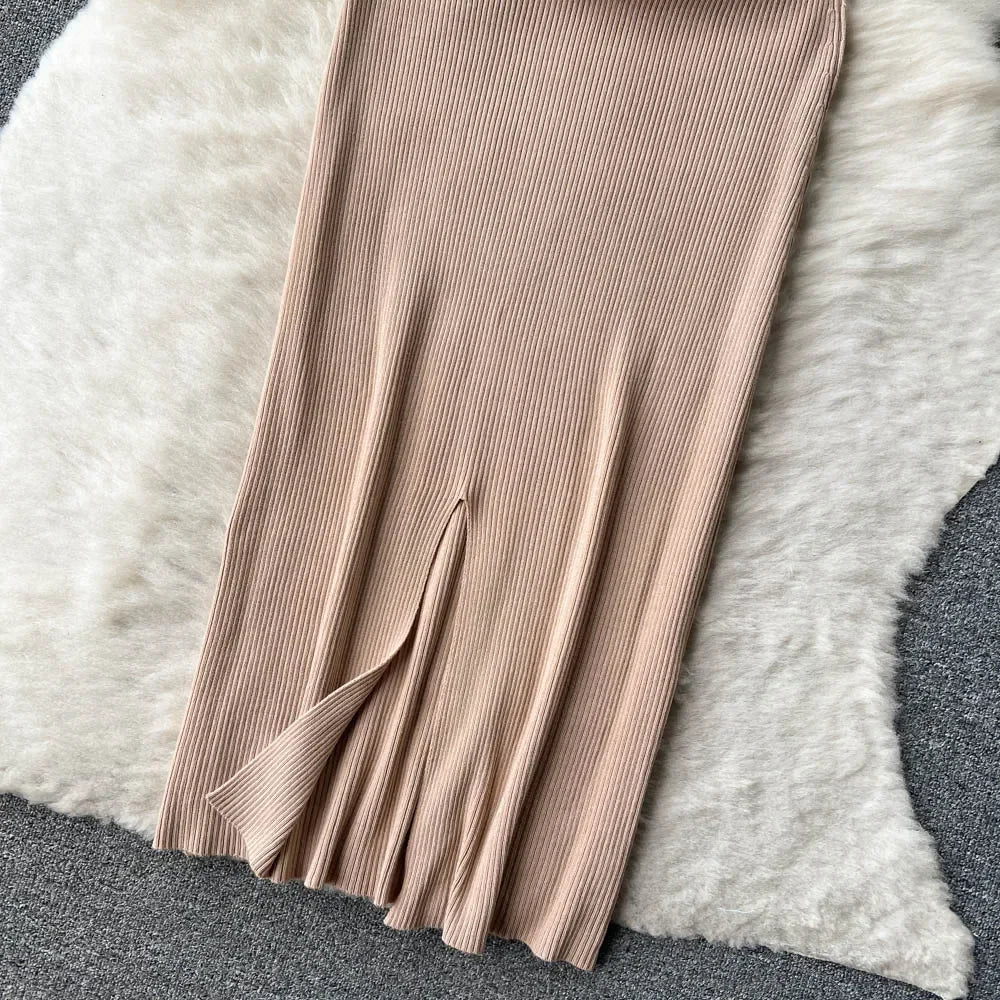 Summer Knit Sexy Strap Dress Women Tank Elatic Waist Bodycon Sundress Female Beach  Backless Maxi Long Dress