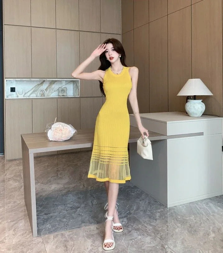 Dresses for Women Black SMidi Woman Dress Party Evening Night Club Prom Casual Youth G Fashion Summer 2024 Retro Sensual Sexy X