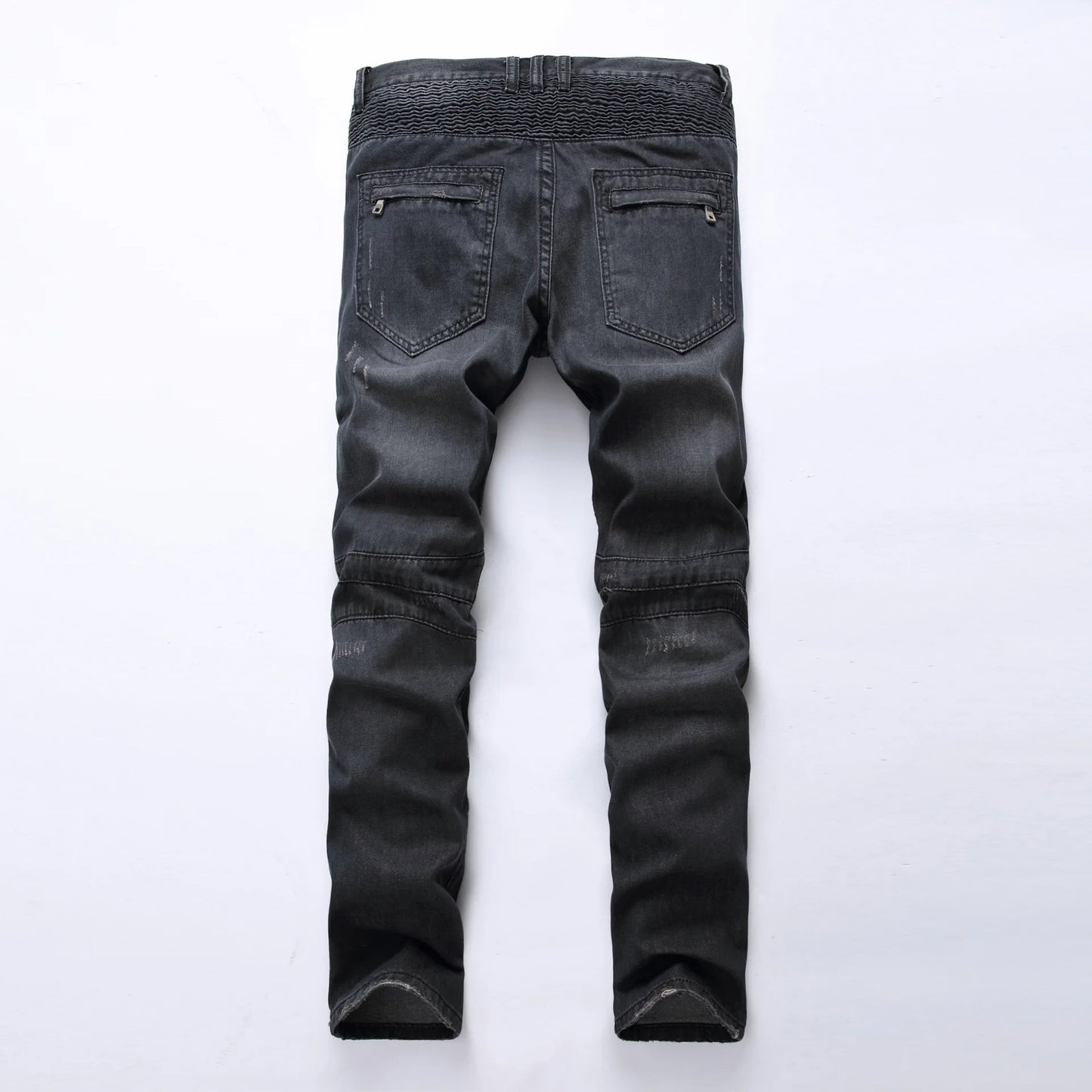 Jeans Men Long Pants Denim Pant High Waist Simple Zipper Splice Casual Regular Slim Fit Straight Trousers Autumn Winter
