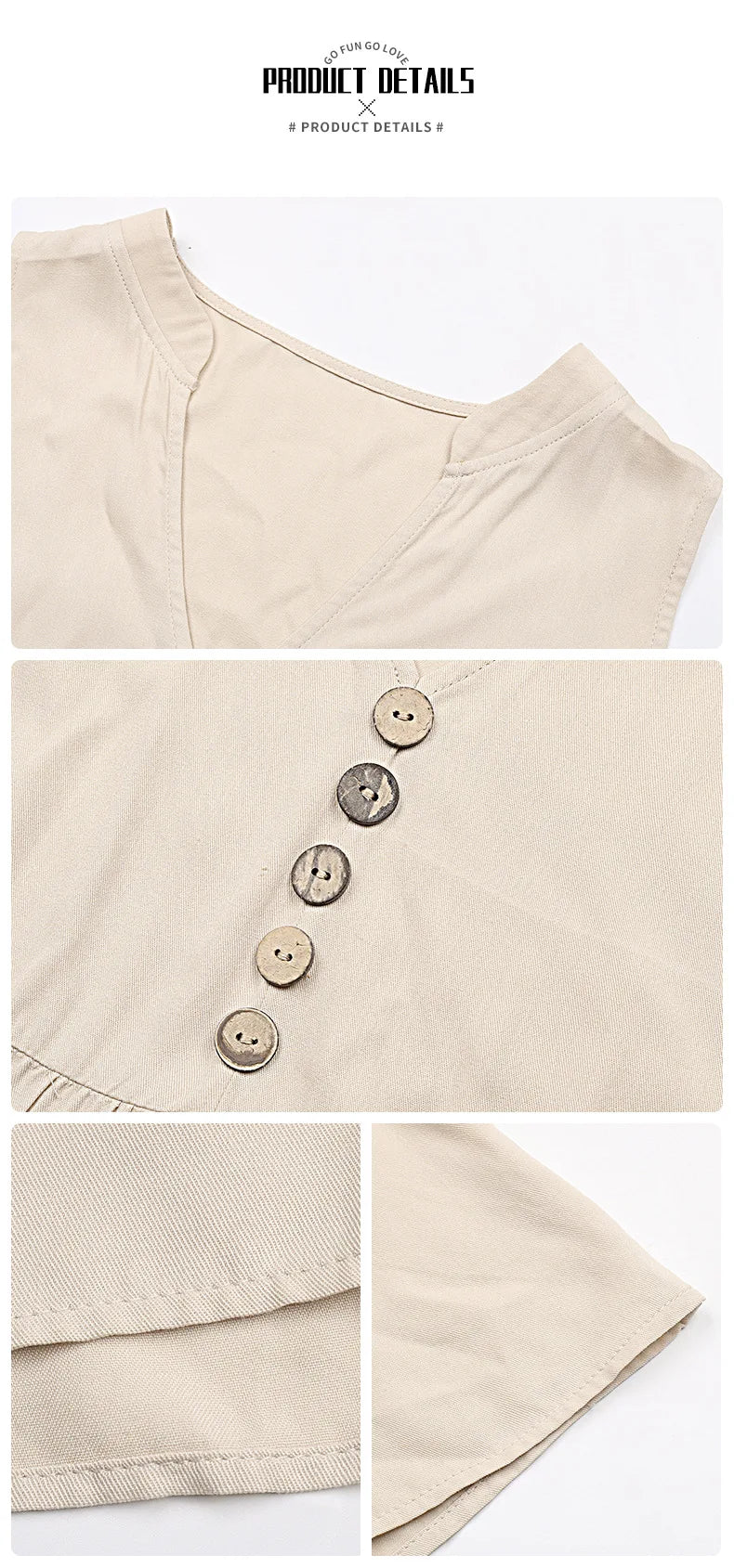 Dresses for Women 2025 Summer V-neck Single-breasted Vest Dress Sleeveless Loose Casual Solid Color Dress Vestidos De Mujer