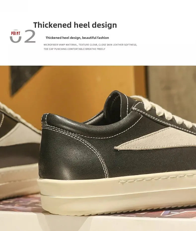 Shoes Leather Platform Sports Casual Shoes Black and White Retro Chalkboard Shoes Men's Boots Outdoor 2025 New Men's Shoes