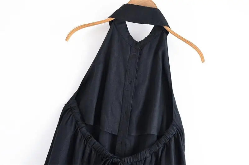 Dresses Summer Women's 2025 New Neck-Hanging Elegant Long Holiday Dress Women Street Chic Youth Loose Fashion Dress