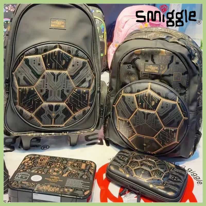 Genuine Australia Smiggle Backpack Black Football School Bag Cartoon Series Anime Backpack Student Gift Separate Purchases