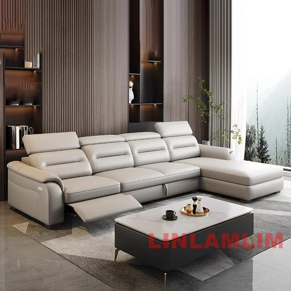 Linlamlim Multifunctional Convertible Sofa Bed With Eletric Recliner, Folding Sofa Cama With Power Reclining Seats & Storage Box