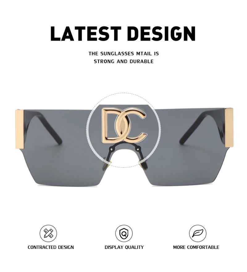 New 2024 Luxury Designer Square Sunglasses Women's Fashion Punk Sunglasses Women's Gradient Sunshade Glasses Oculos UV400