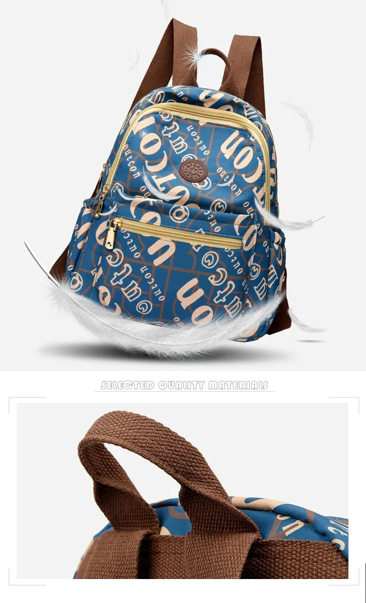 School Bag Women's Oxford Cloth Printed Casual Backpack Fashionable Large Capacity Lightweight Travel Versatile Backpack Backpac