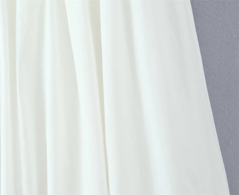 Women's Dress 2025 New Fashion Summer  White Bow Midi Dresses for Women Elegant Chic Ladies Dress