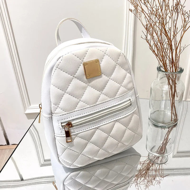 2024 new k-style quilted embroidered small school bag girls small backpack behalf of western style ladies backpack