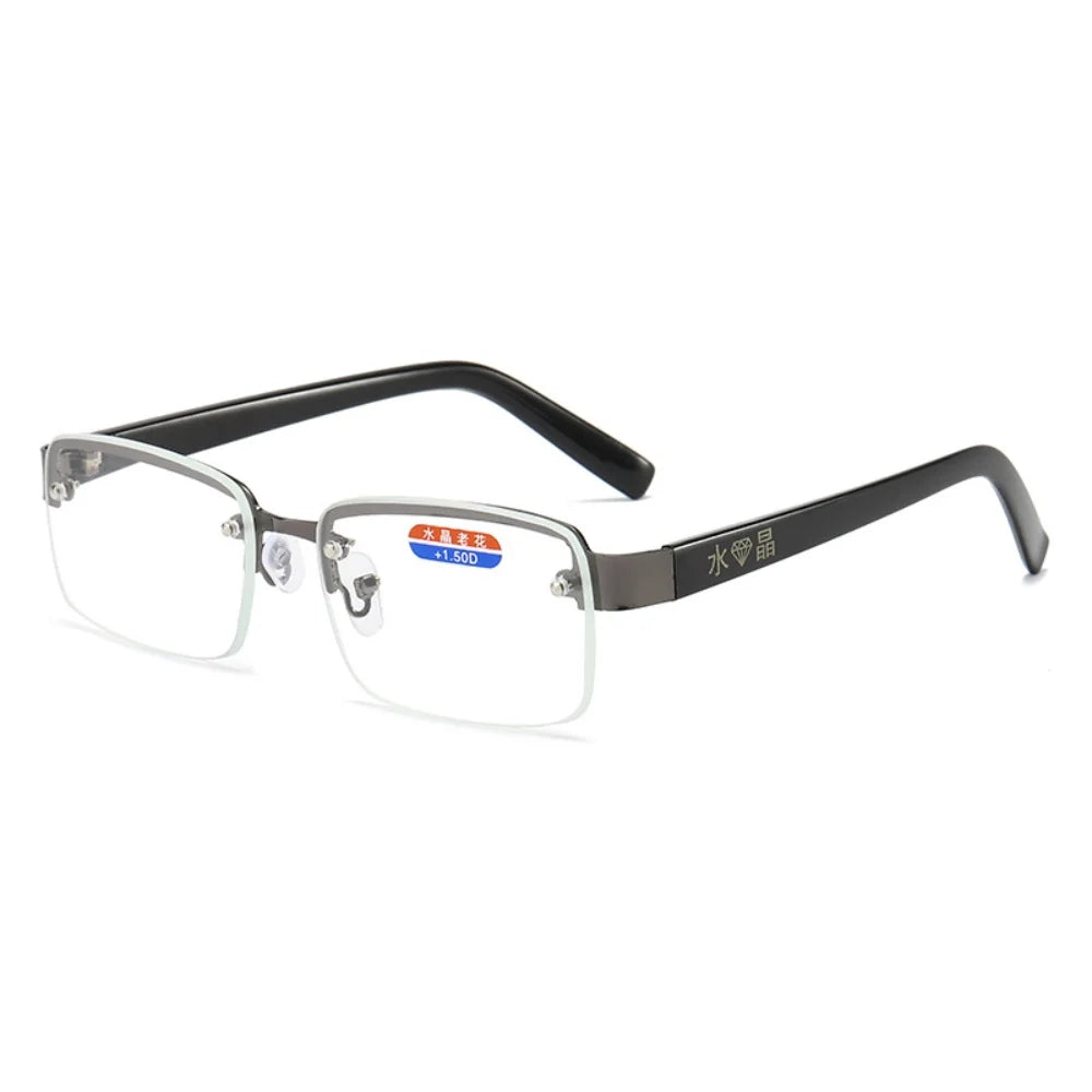 Classic High-quality Half-frame Reading Glasses Mens Vintage Natural Original Stone Presbyopia Eyeglasses  Diopter +1.0 To +4.0