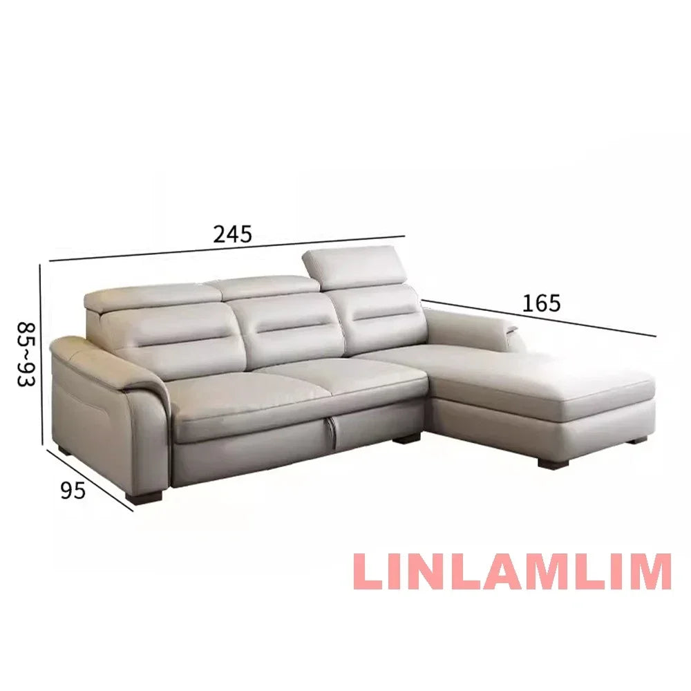 Linlamlim Multifunctional Convertible Sofa Bed With Eletric Recliner, Folding Sofa Cama With Power Reclining Seats & Storage Box