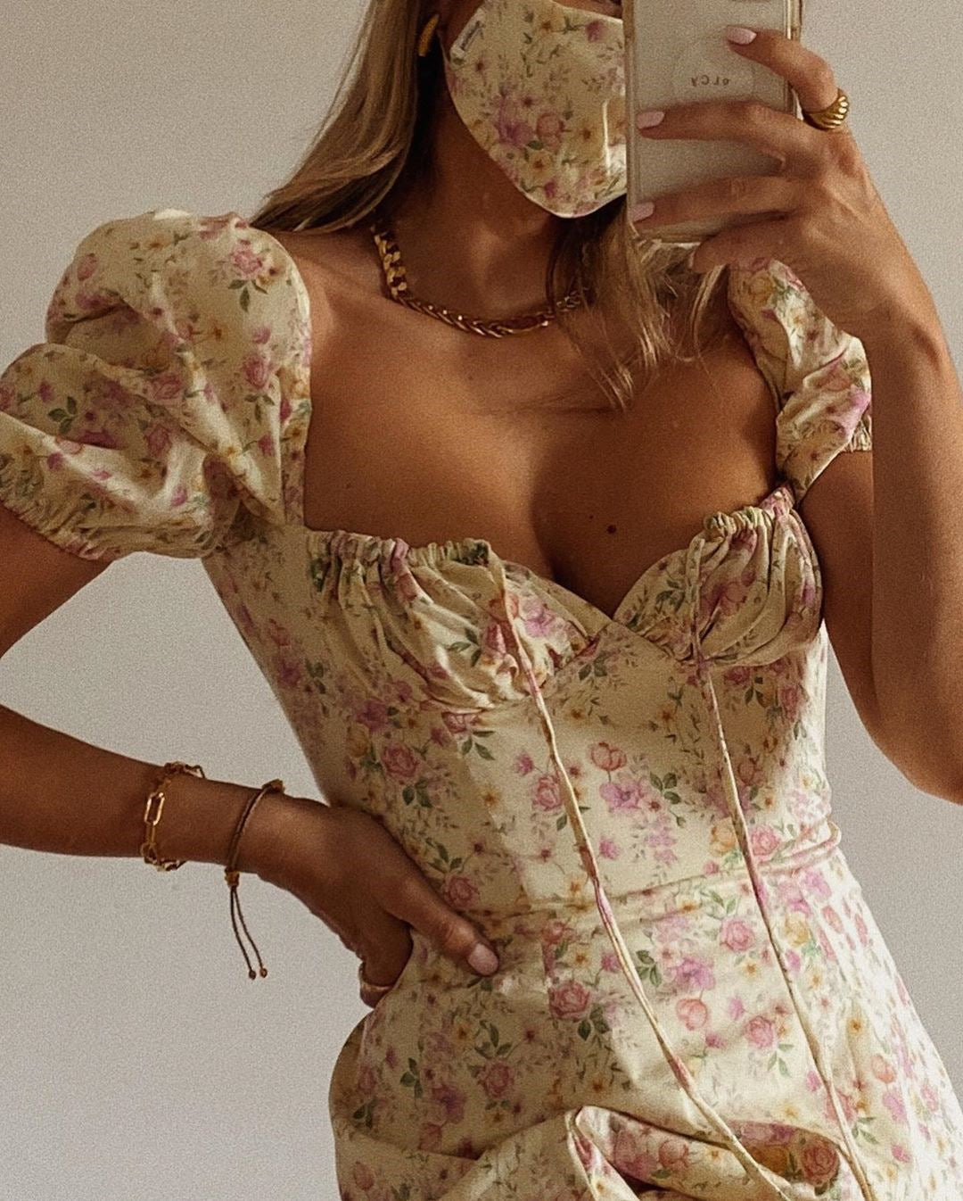 Puff Sleeve Floral Long Dress Women Summer Short Sleeve Square Neck Lace-up Split Dress Casual Sexy Vintage Dresses Female 2024