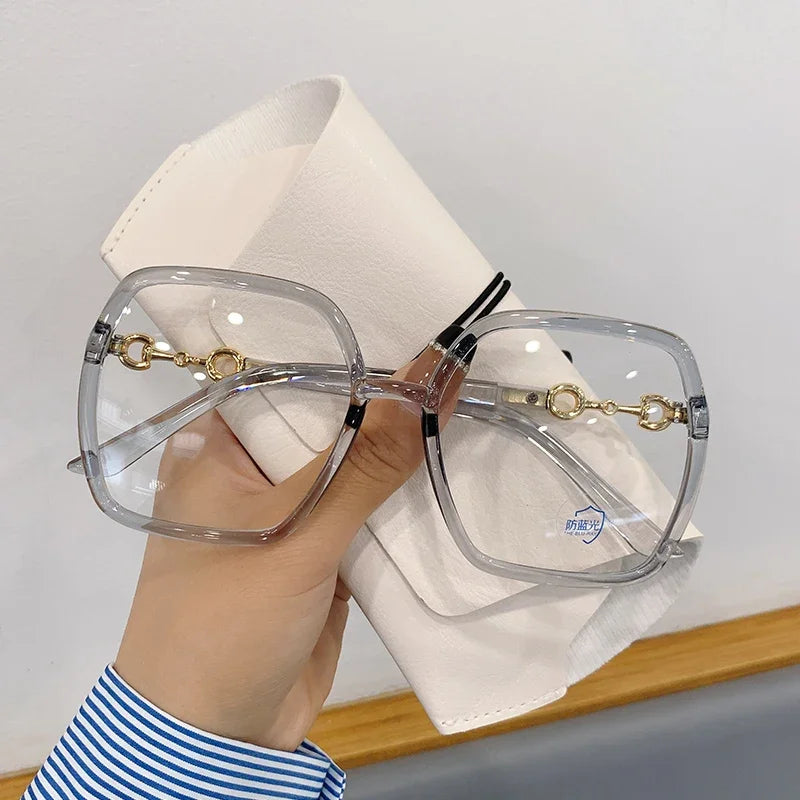 2023 Myopia Glasses for Women and Men New Oversized Square Eyeglasses -0 To -4.0 Fashion Reading Rectangle Eyewear