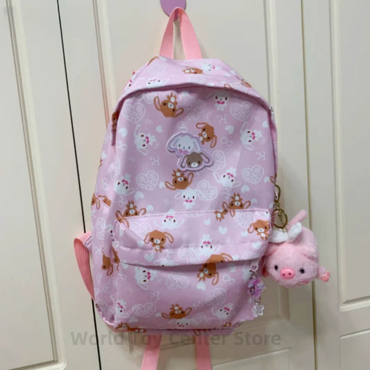 Kawaii Cute Sugarbunnies Backpack School Bags For Girls Cartoon Bunny Pink School Backpack Bagpack Knapsack Girl'S Gift