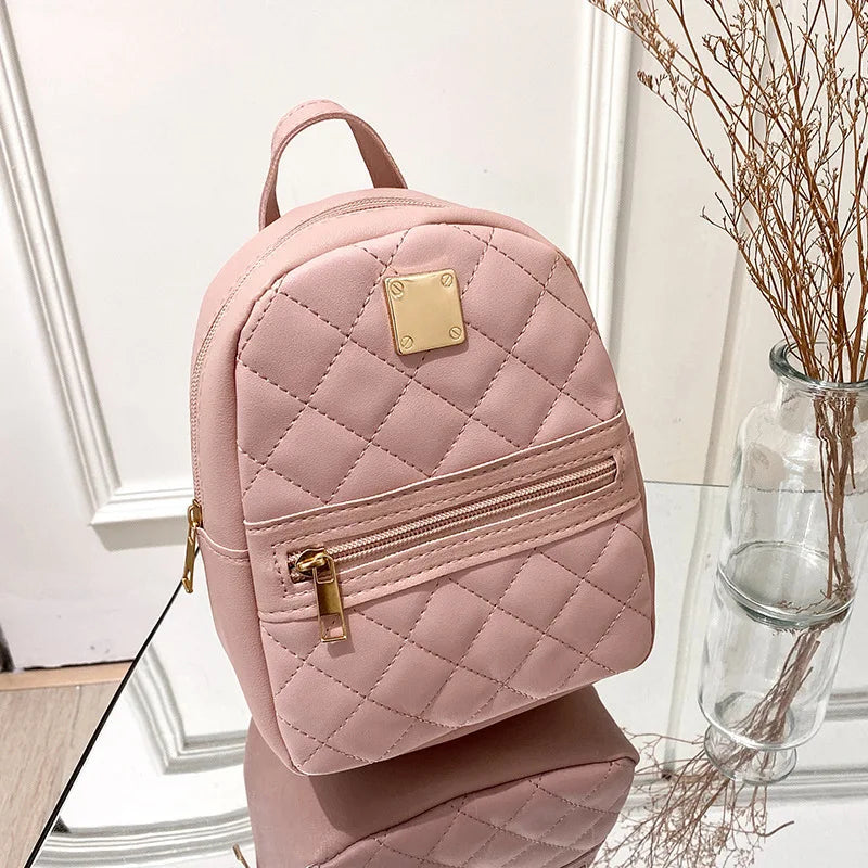 2024 new k-style quilted embroidered small school bag girls small backpack behalf of western style ladies backpack