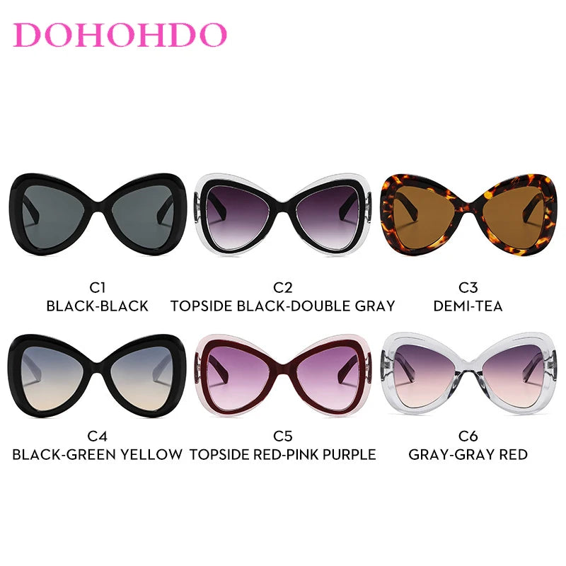 2025 New Fashion Big Frame Cat's Eye Butterfly Women Sunglasses Luxury Designer Men Sunglass Outdoor Travel Eyewear Female UV400